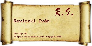 Reviczki Iván névjegykártya